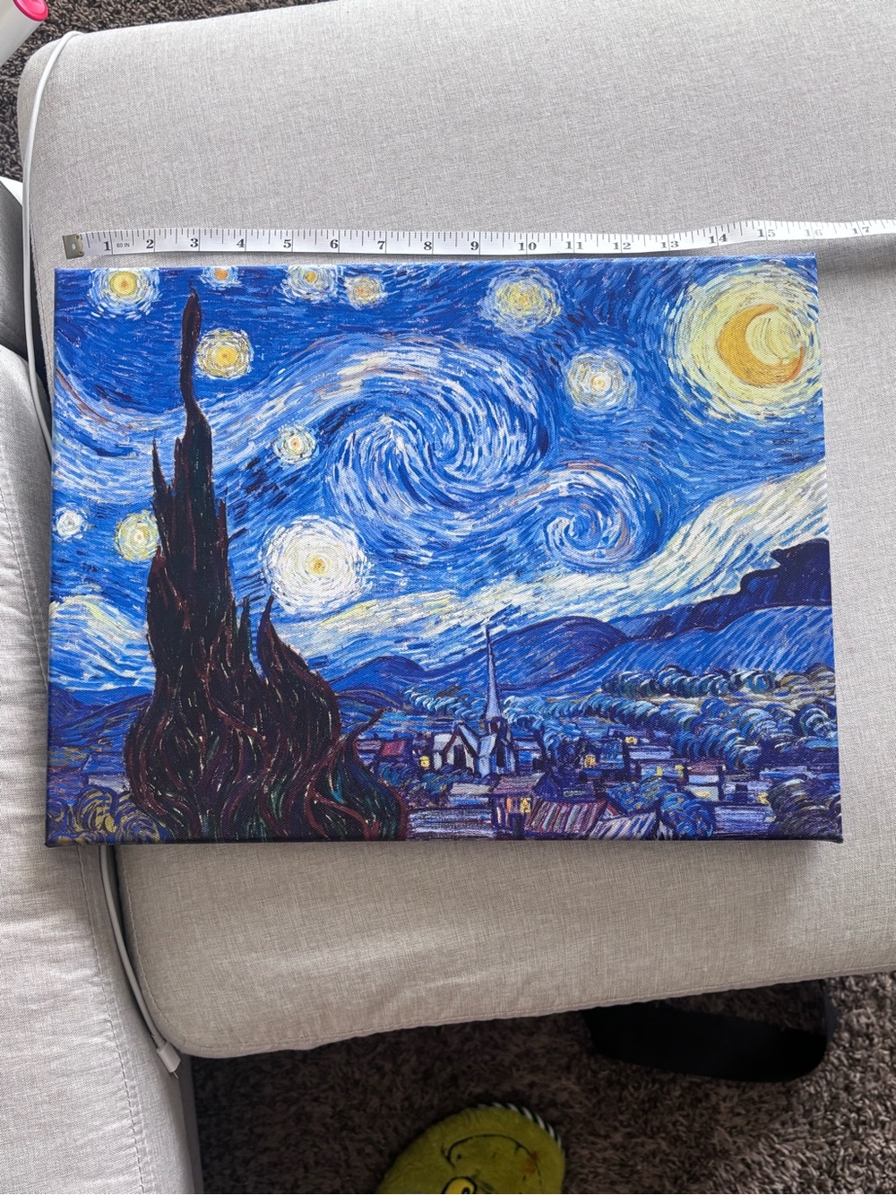 Classic Night Sky Canvas Art Print - Blue and Yellow